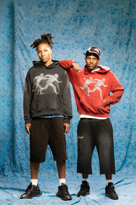 BLACK RUNNINGMAN HOODIE