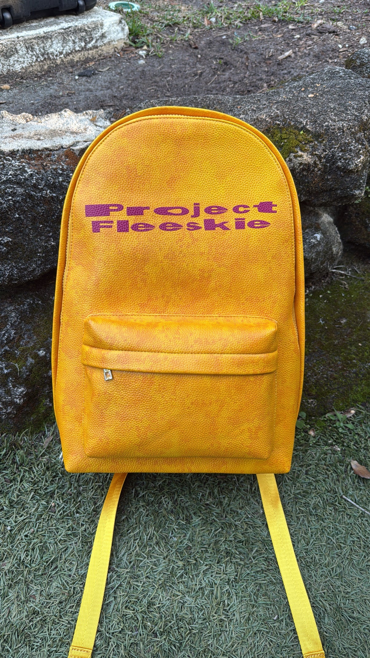 LEATHER BOOKBAG (Yellow)