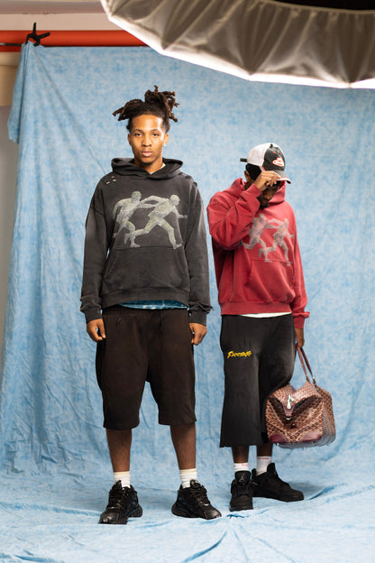 BLACK RUNNINGMAN HOODIE